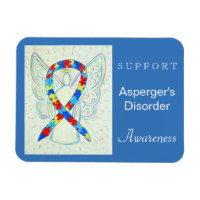 Asperger's Disorder Awareness Ribbon Angel Magnet