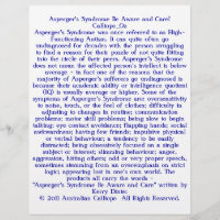 Asperger's Syndrome Be Aware and Care!