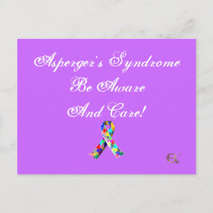 Asperger's Syndrome Be Aware And Care! Postcard