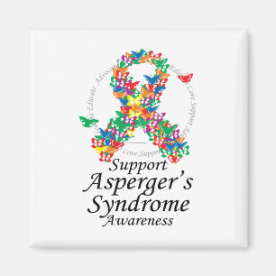 Asperger's Syndrome Ribbon of Butterflies Magnet