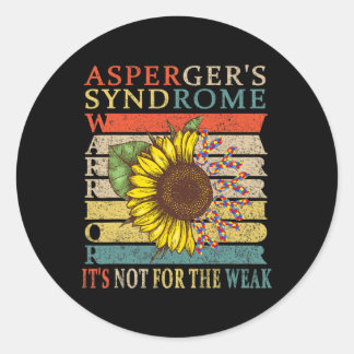 Asperger's Syndrome Warrior  Classic Round Sticker