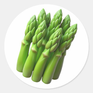 Asperges en plastique 3D - Étiquette rond brillant