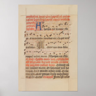 Asperges me - Gregoriant Chant Medieval Manuscript Poster