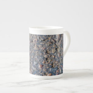 Asphalt and pebbles texture bone china mug