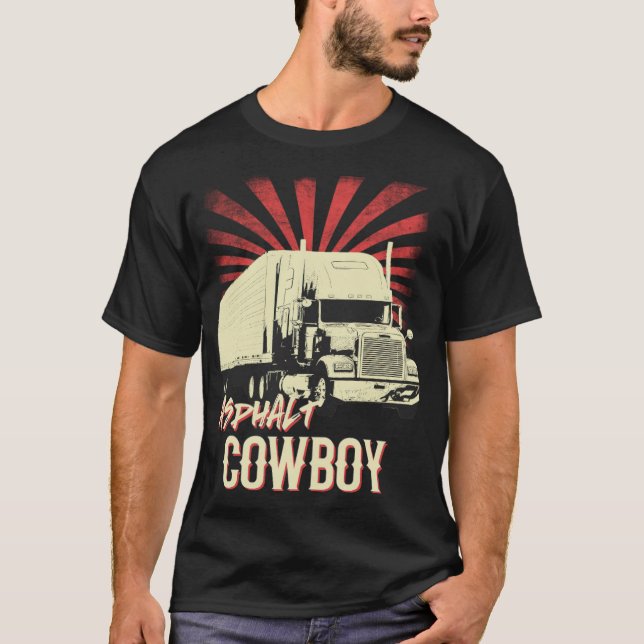 asphalt cowboy gift idea truck driver shirt gift i (Front)