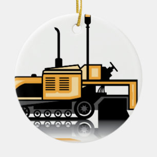 Asphalt paver vector ceramic ornament