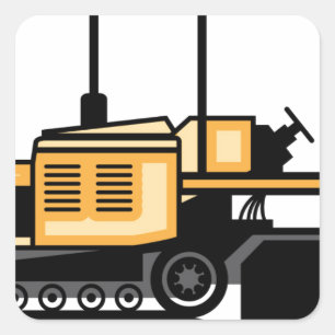 Asphalt paver vector square sticker