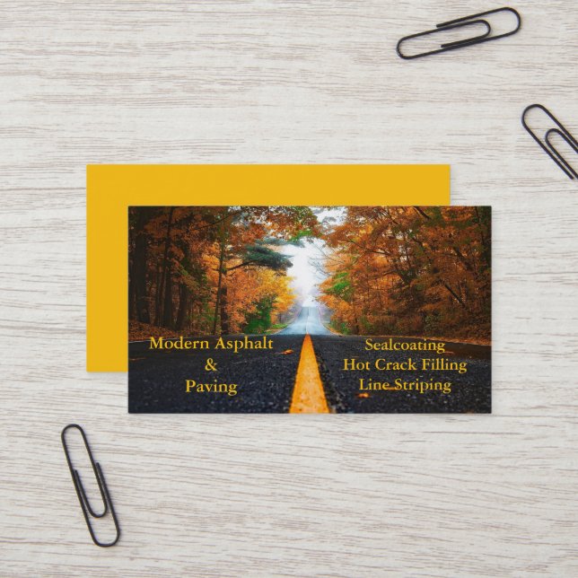 Asphalt & Paving / Driveway Construction Services Business Card (Front/Back In Situ)