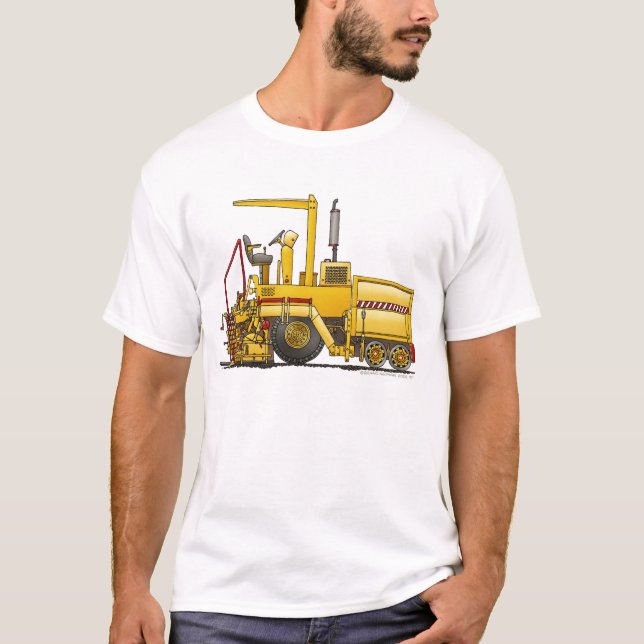 Asphalt Paving Machine Construction Apparel Appare T-Shirt (Front)