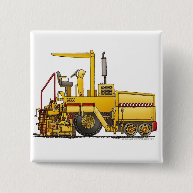Asphalt Paving Machine Construction Construction P 2 Inch Square Button (Front)