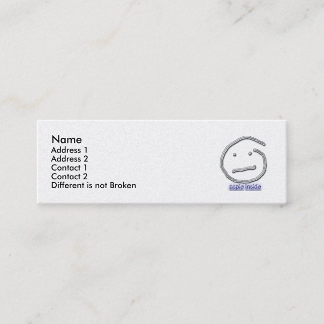 Aspie à l'intérieur de modèle de carte de profil (Devant)