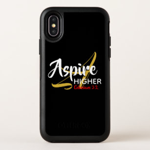ASPIRE HIGHER Black Inspirational Christian OtterBox Symmetry iPhone X Case
