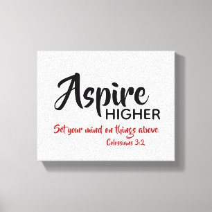 ASPIRE HIGHER Inspirational Christian Scripture Canvas Print