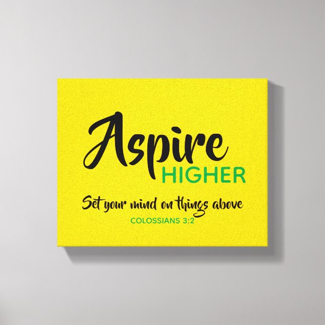 ASPIRE HIGHER Inspirational Scripture Christian Canvas Print (Front)