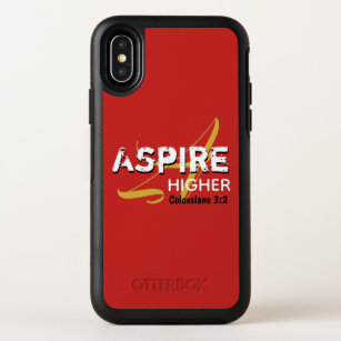 ASPIRE HIGHER Red Inspirational Christian OtterBox Symmetry iPhone X Case