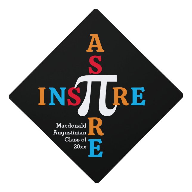 ASPIRE INSPIRE Pi Math Grad Graduation Cap Topper (Front)