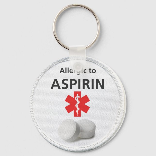 Aspirin Allergy Keychain (Front)