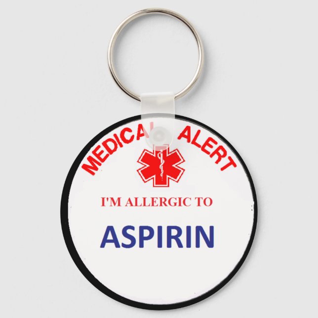 Asprin Drug Allergy key chain (Front)