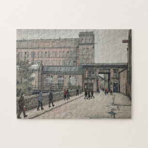Asquith Bottom Mills Sowerby Bridge in Lowry Style Jigsaw Puzzle