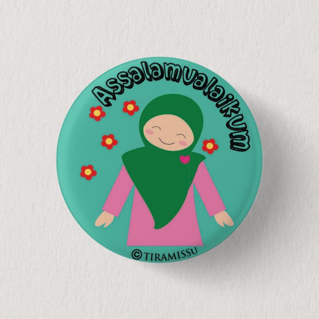 Assalamualaikum 1 Inch Round Button (Front)
