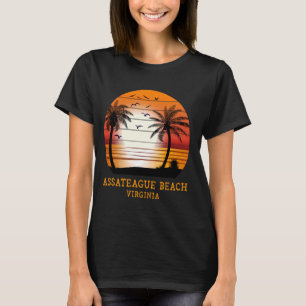 Assateague Beach Virginia Vintage Sunset Retro Sum T-Shirt