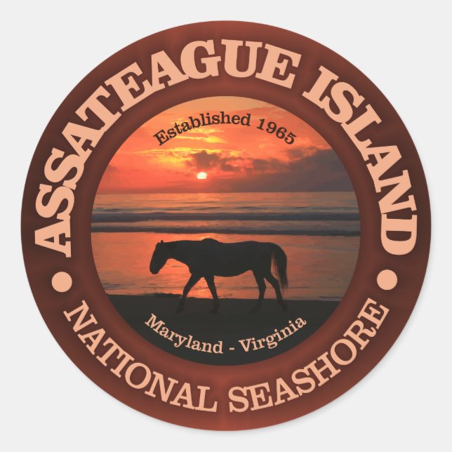 Assateague Island National Seashore Classic Round Sticker (Front)