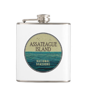 Assateague Island National Seashore Ocean Birds Hip Flask