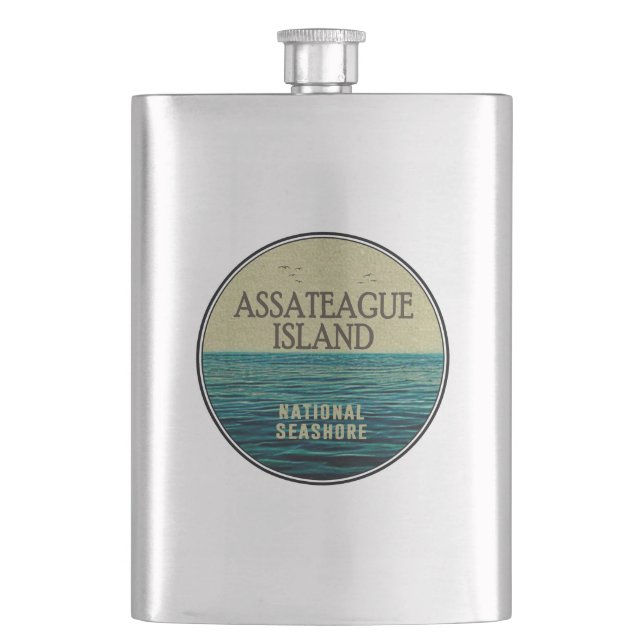 Assateague Island National Seashore Ocean Birds Hip Flask (Front)