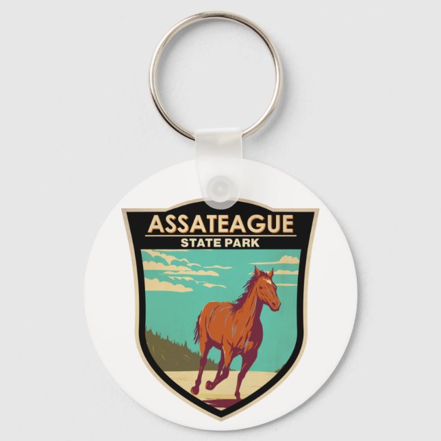 Assateague State Park Maryland Badge Keychain (Front)