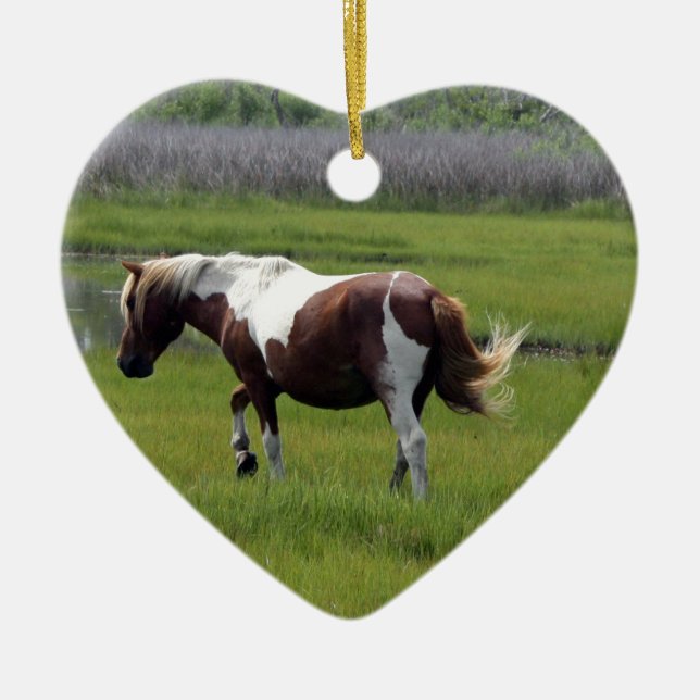 Assateague Wild Horse Ceramic Ornament (Front)