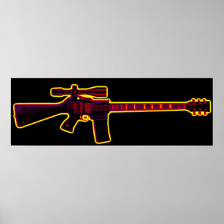Assault Guitar Blacklight Poster