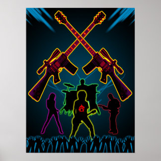 Assault Guitar Blacklight Poster