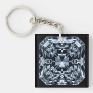 Asscher-Cut Diamond Macro – Hall of Mirrors Keychain