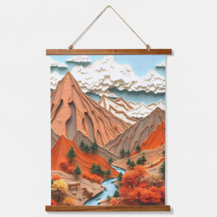 Assemblage 03: Orange Mountains Hanging Tapestry