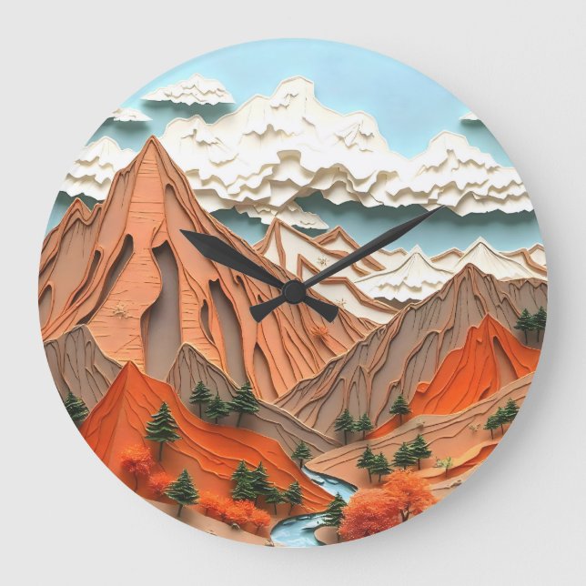 Assemblage 03: Orange Mountains Large Clock (Front)