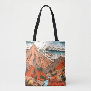 Assemblage 03: Orange Mountains Tote Bag