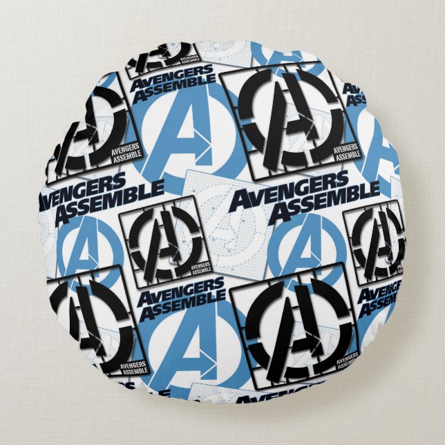 Assemble Pattern Round Pillow (Front)