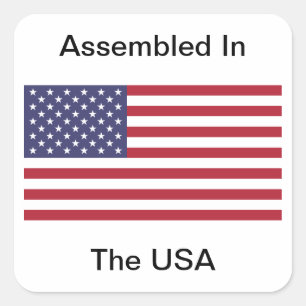 Assembled In The USA Square Sticker