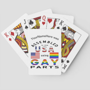 Assembled in USA Using Gay Parts Personalized Playing Cards