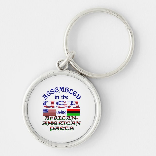 Assembled on USA Using African American Parts Keychain (Front)