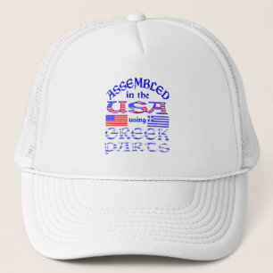 Assembled USA Using Greek Parts Trucker Hat