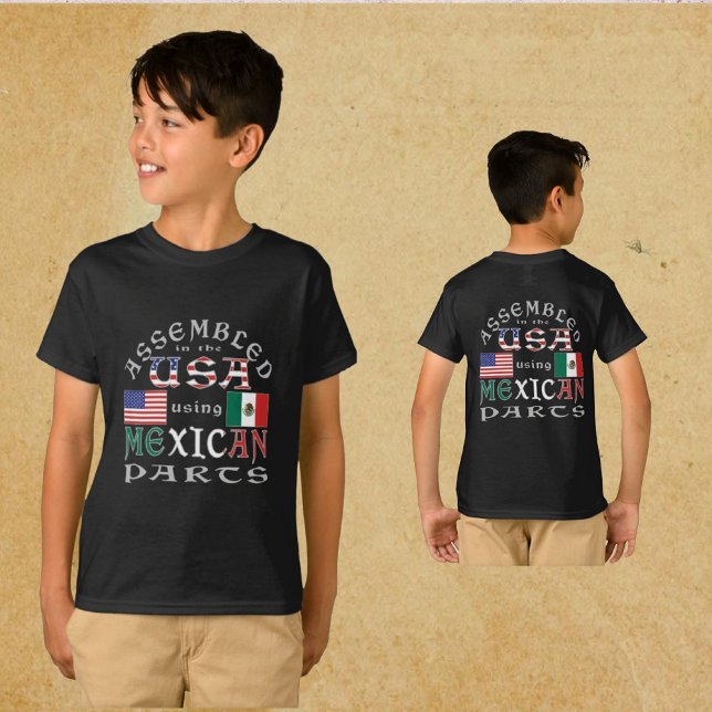 Assembled USA Using Mexican Parts Personalize Boys T-Shirt (Creator Uploaded)