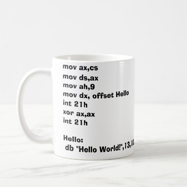 Assembler Mug HelloWorld! (Left)