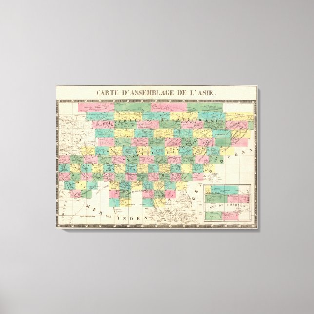 Assembly Map of Asia Canvas Print (Front)