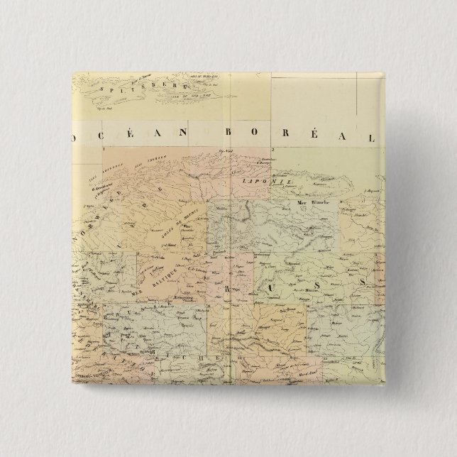 Assembly Map of Europe 2 Inch Square Button (Front)