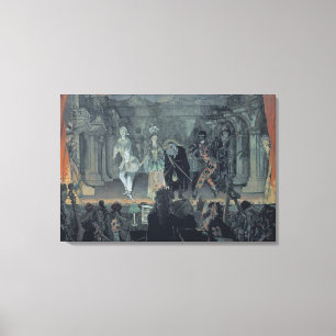 Assembly of Free Masons before the Initiation of a Canvas Print