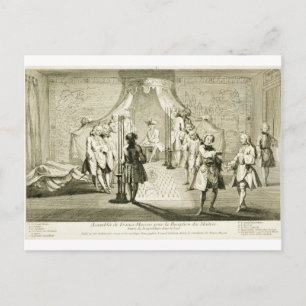 Assembly of Free Masons for the Initiation of a Ma Postcard