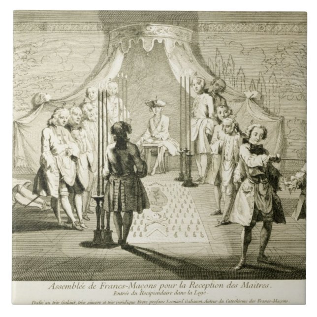 Assembly of Free Masons for the Initiation of a Ma Tile (Front)