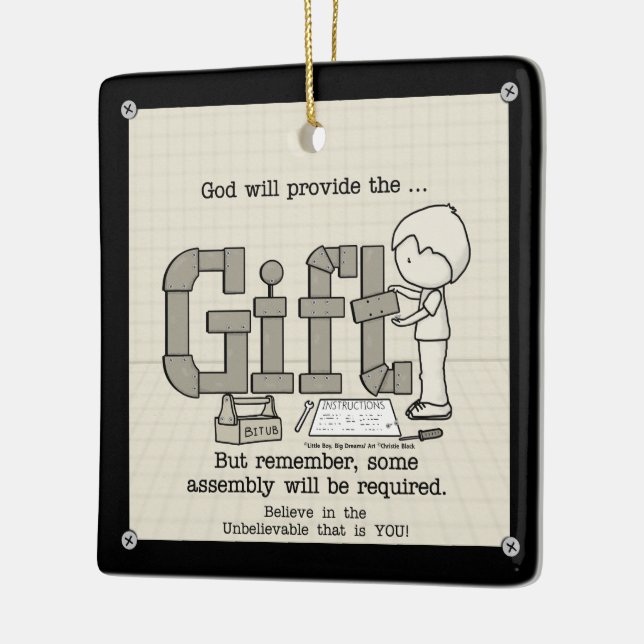 Assembly Required Ceramic Ornament (Left)