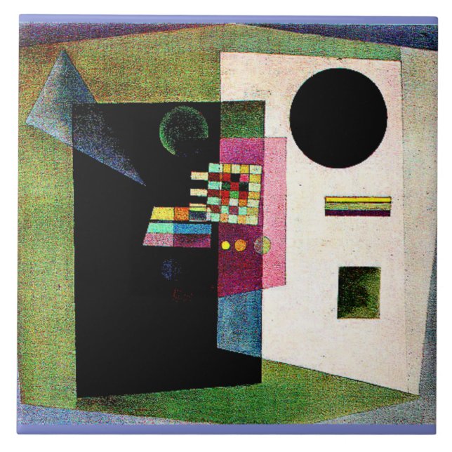 Asserting, abstract painting by Kandinsky, Tile (Front)